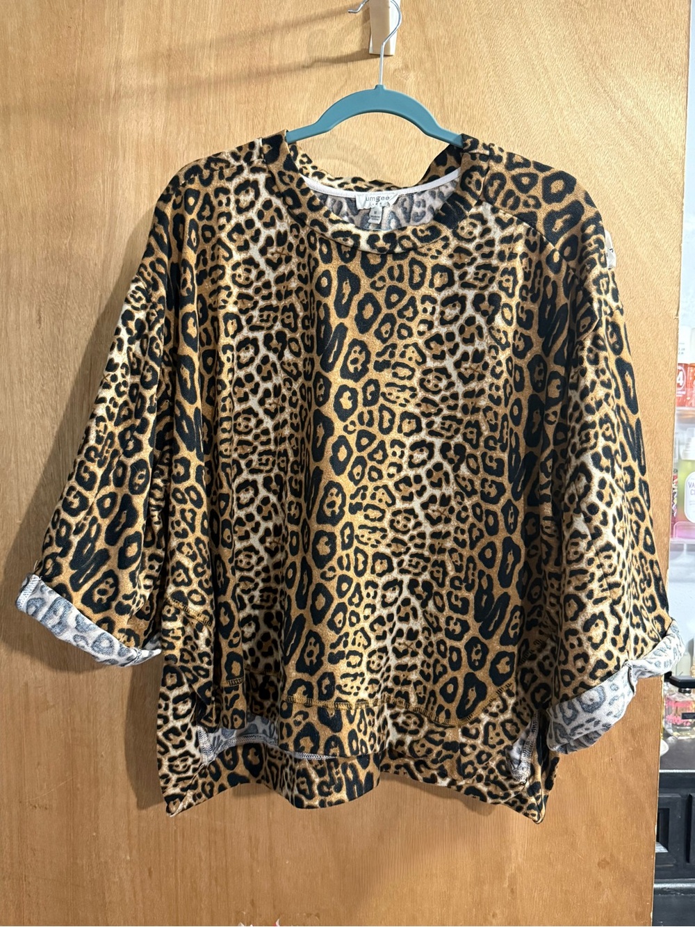 Umgee Leopard-Print Relaxed Tunic in Tan and Black